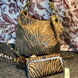 Charming Charlie animal print purse and wallet